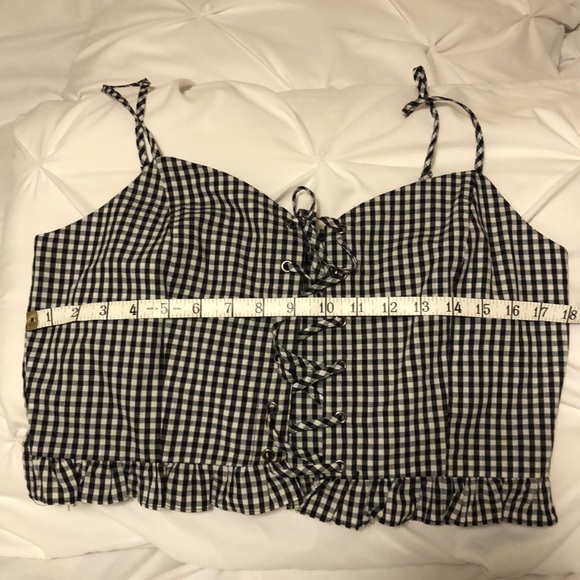 !LAST DAY!  Full Tilt gingham laced crop top | sz XL - Picture 4 of 5